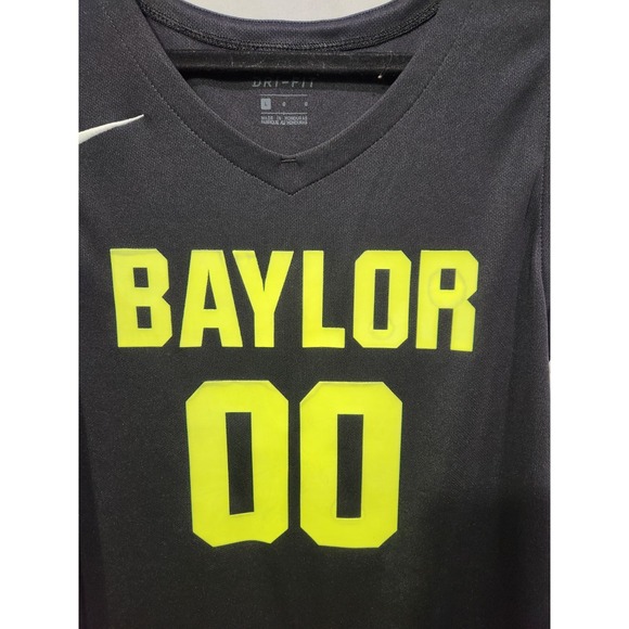 New Nike Baylor University Bears Basketball Jersey Men's Large 932177 Black Neon - Picture 4 of 5